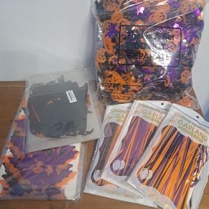 Halloween Birthday Party Decoration Set - Purple and Orange